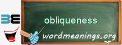 WordMeaning blackboard for obliqueness